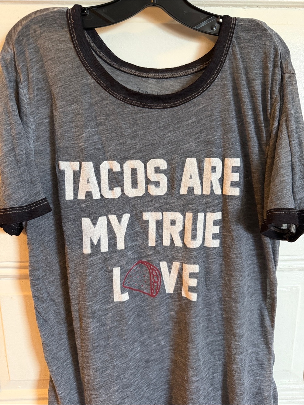 Tacos Are My True Love Graphic Tee - Gray